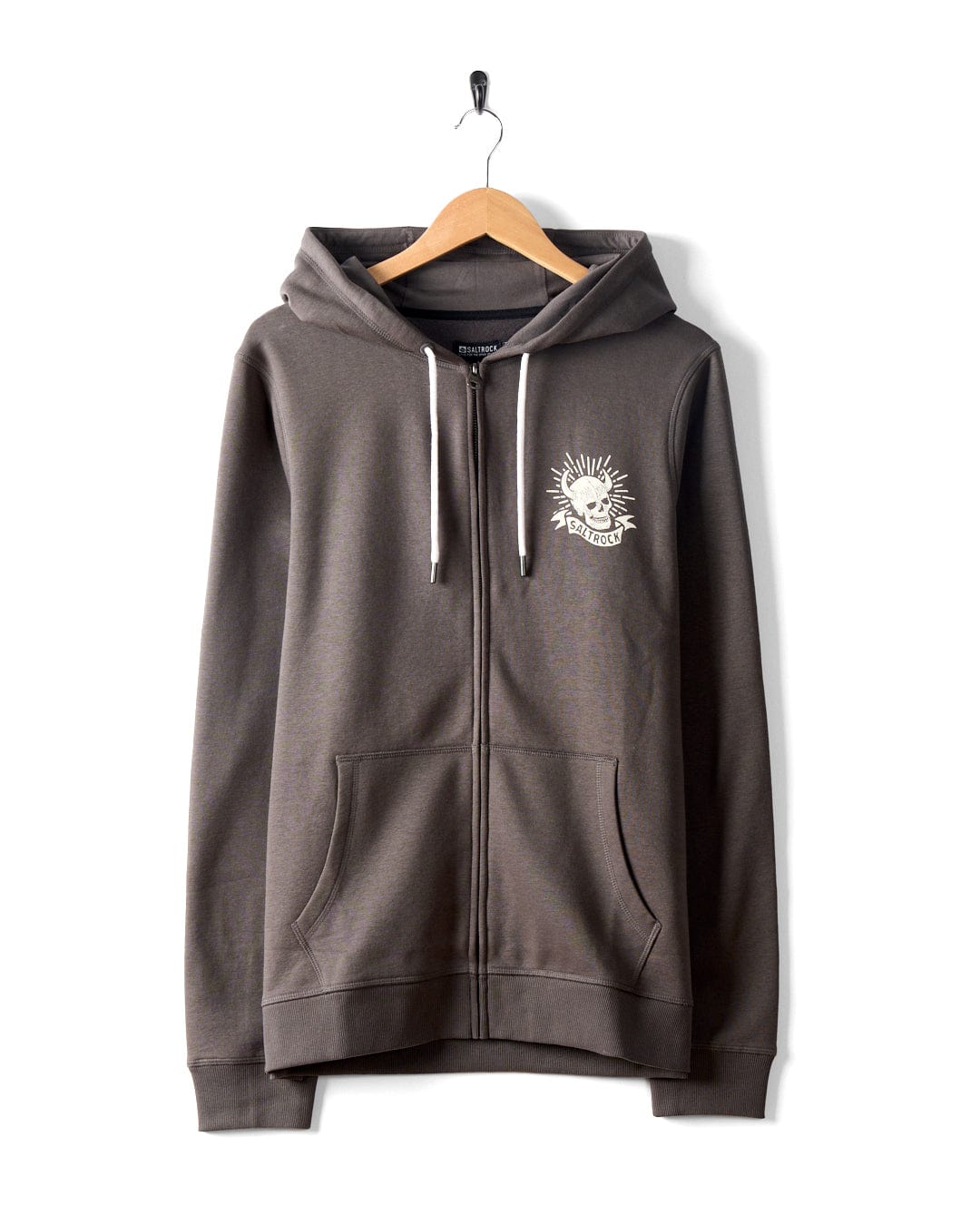 Fire Water - Mens Zip Hoodie - Dark Grey