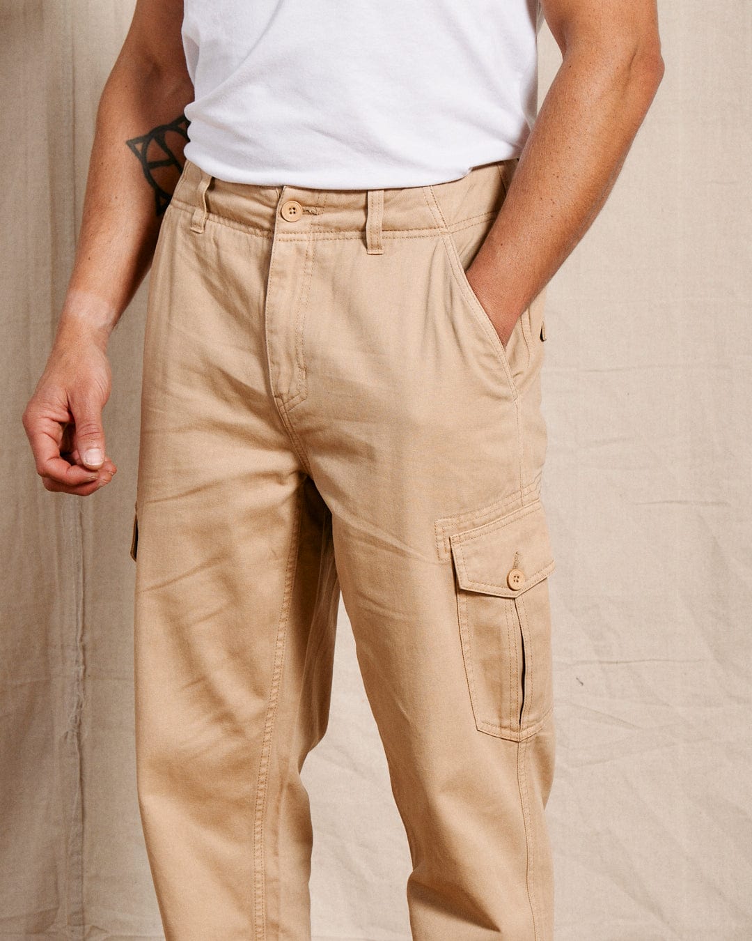 Godrevy 2 - Mens Cargo Trousers - Sand