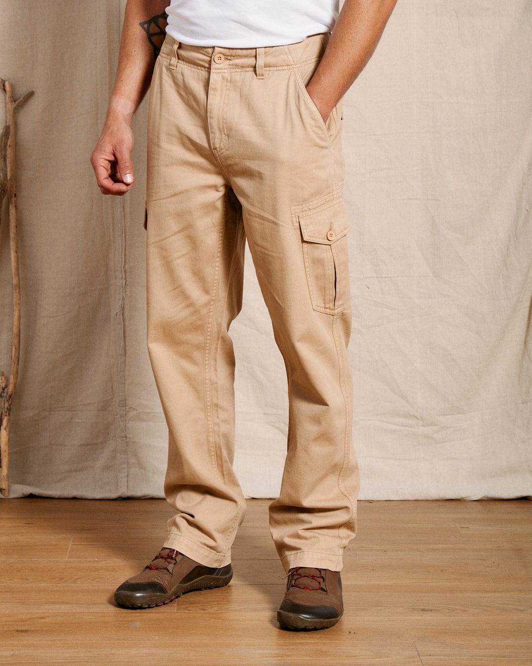 Godrevy 2 - Mens Cargo Trousers - Sand