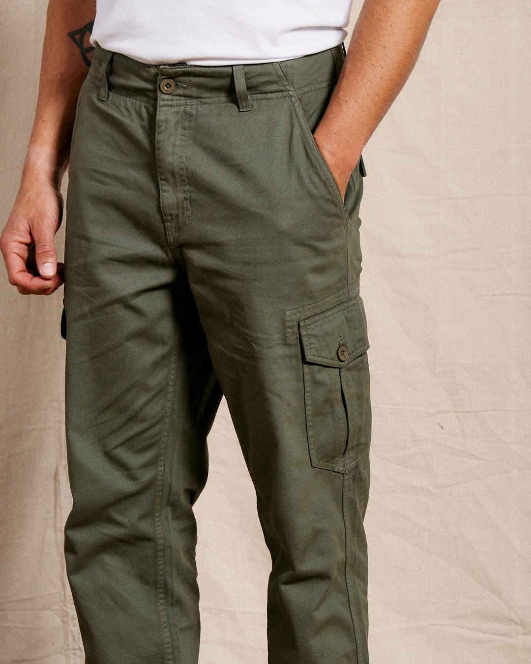 Godrevy 2 - Mens Cargo Trousers - Green