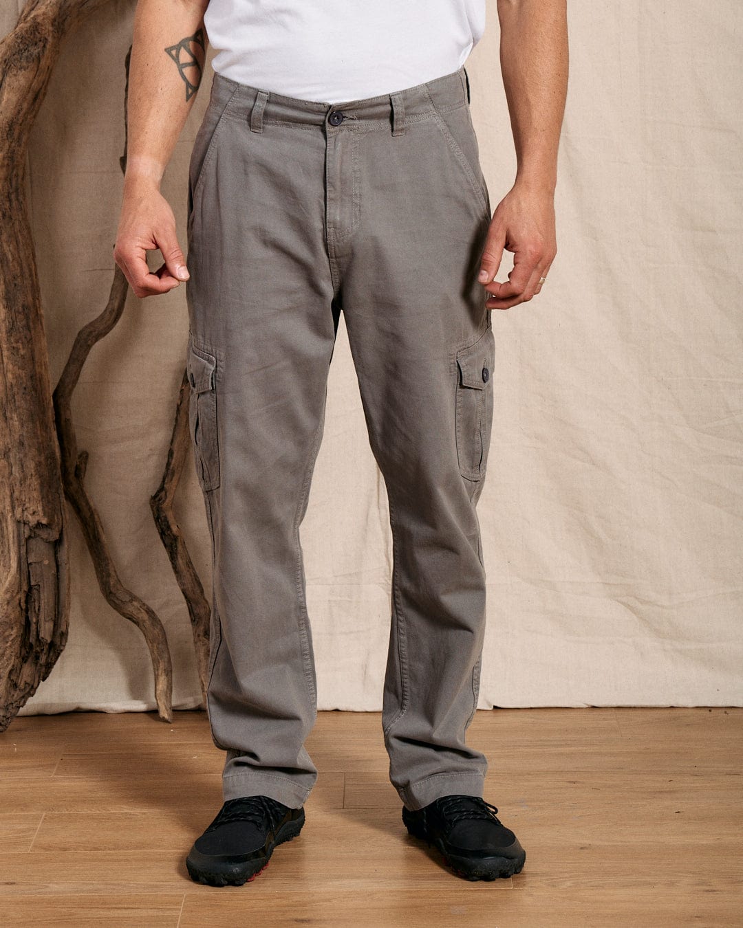 Godrevy 2 - Mens Cargo Trousers - Dark Grey