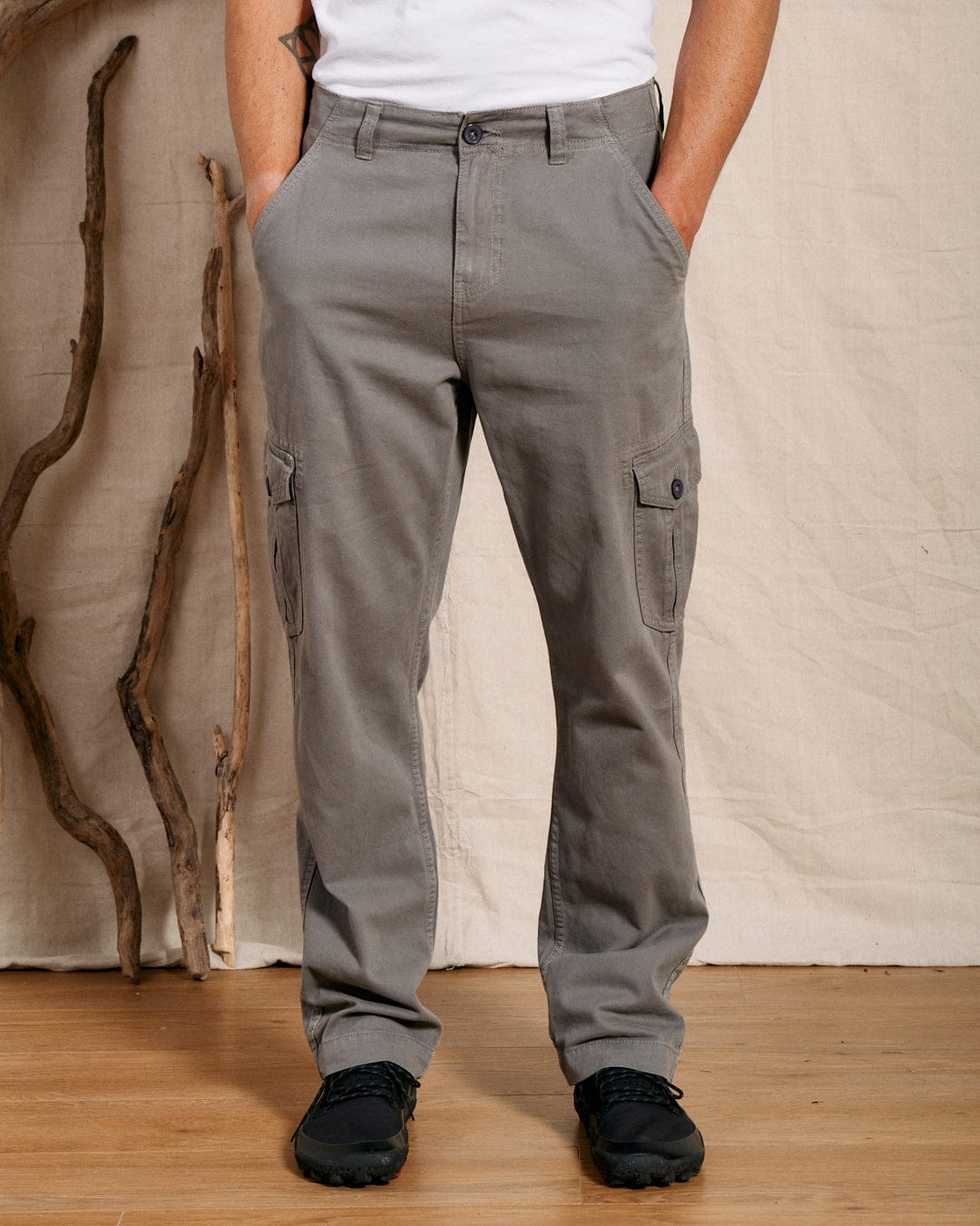 Godrevy 2 - Mens Cargo Trousers - Dark Grey