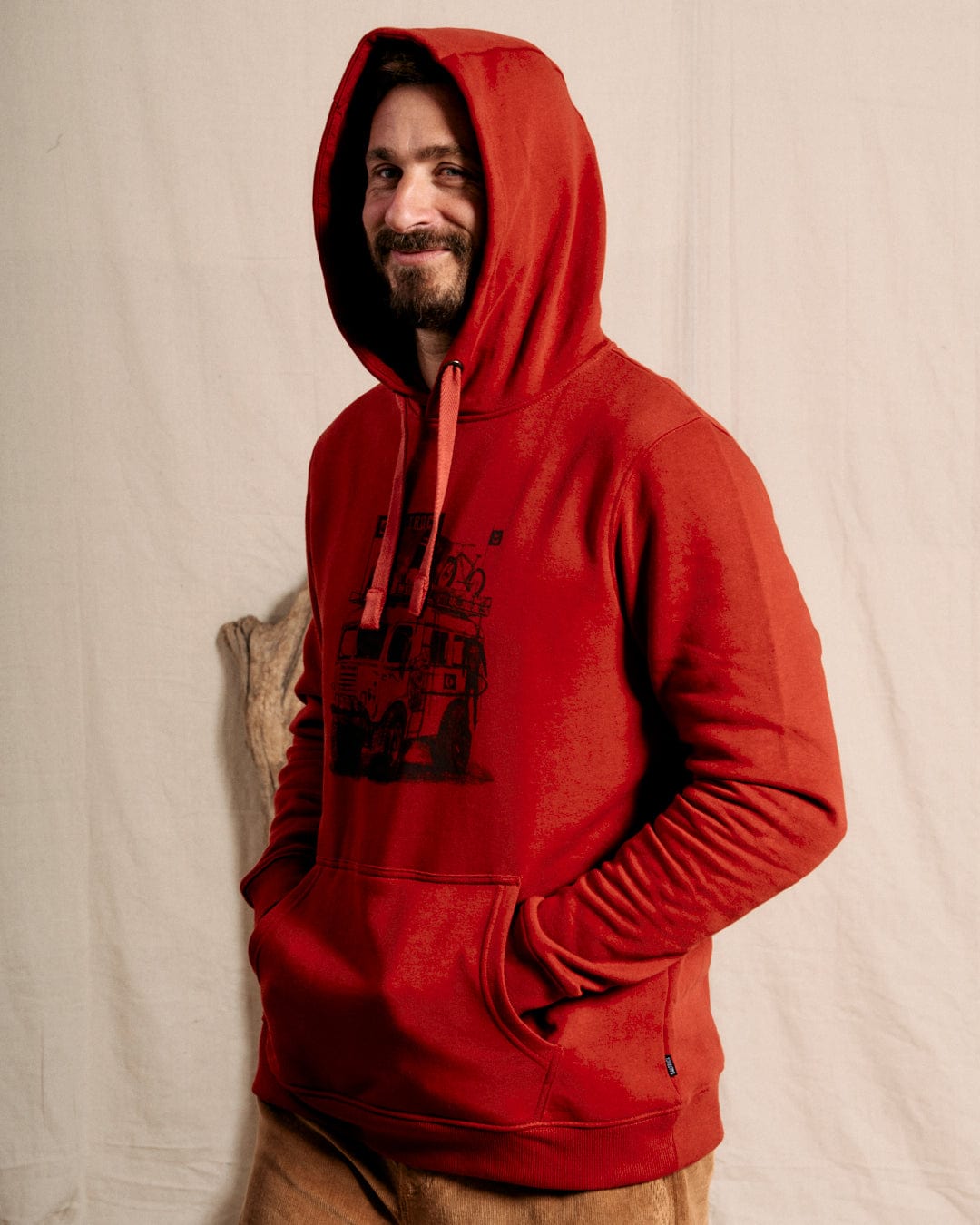 Go Anywhere - Mens Recycled Pop Hoodie - Red