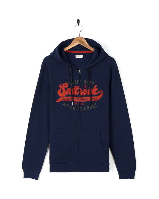 Home Run - Mens Zip Hoodie - Dark Blue