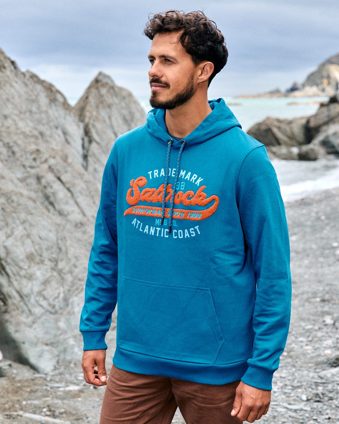 Home Run Chenille - Mens Pop Hoodie - Blue