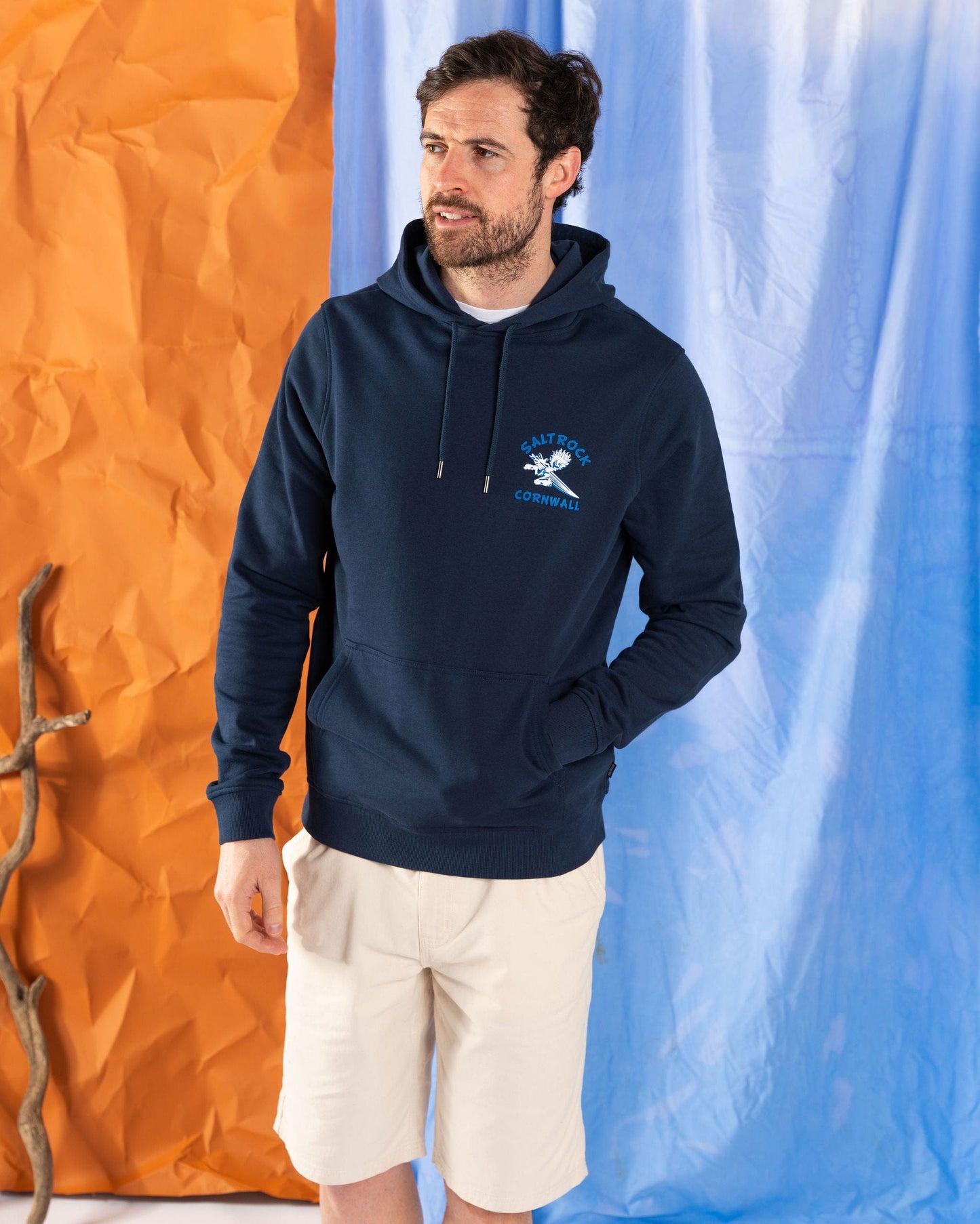 Wave Rider Wales -  Mens Pop Hoodie - Blue