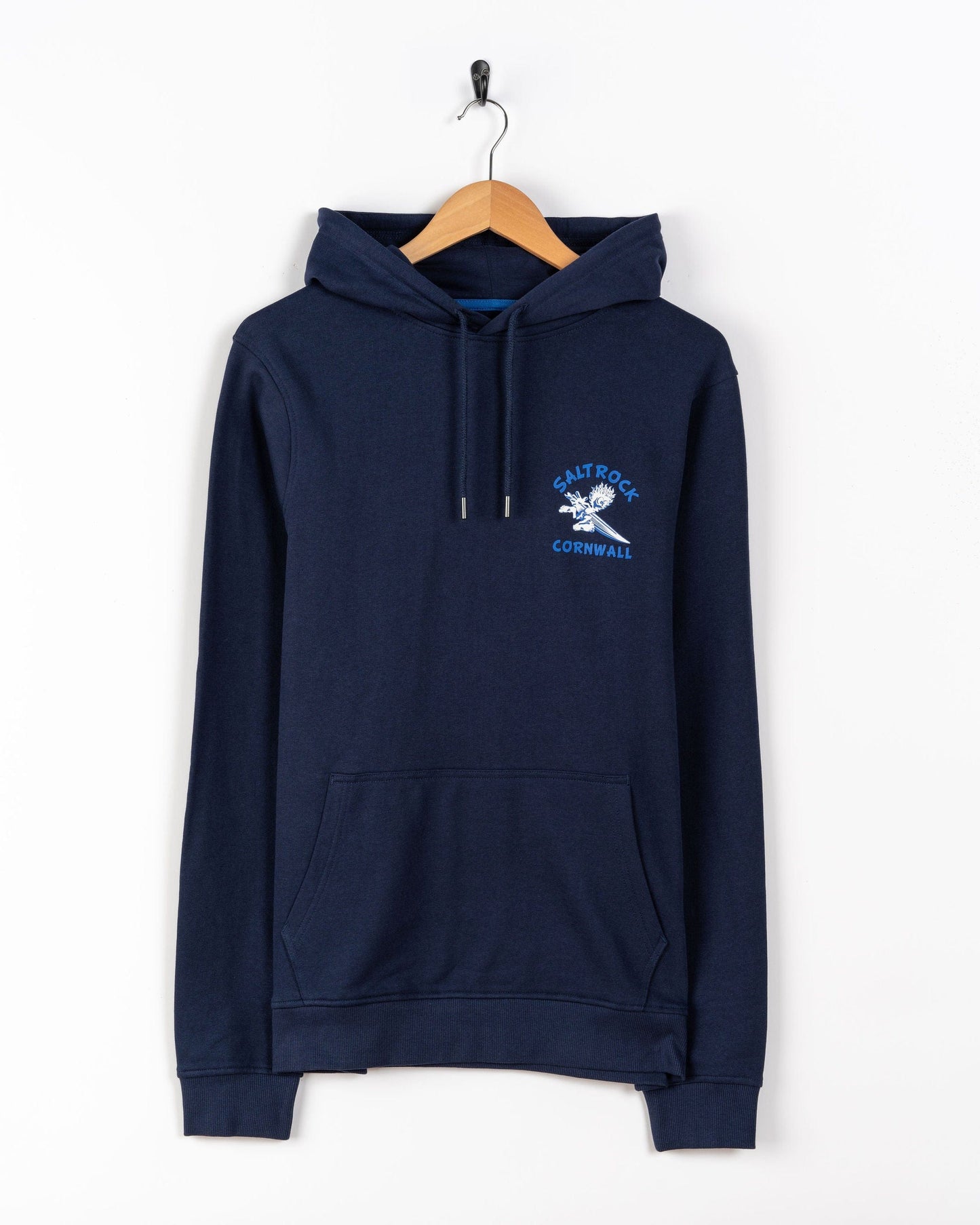 Wave Rider Cornwall -  Mens Pop Hoodie - Blue