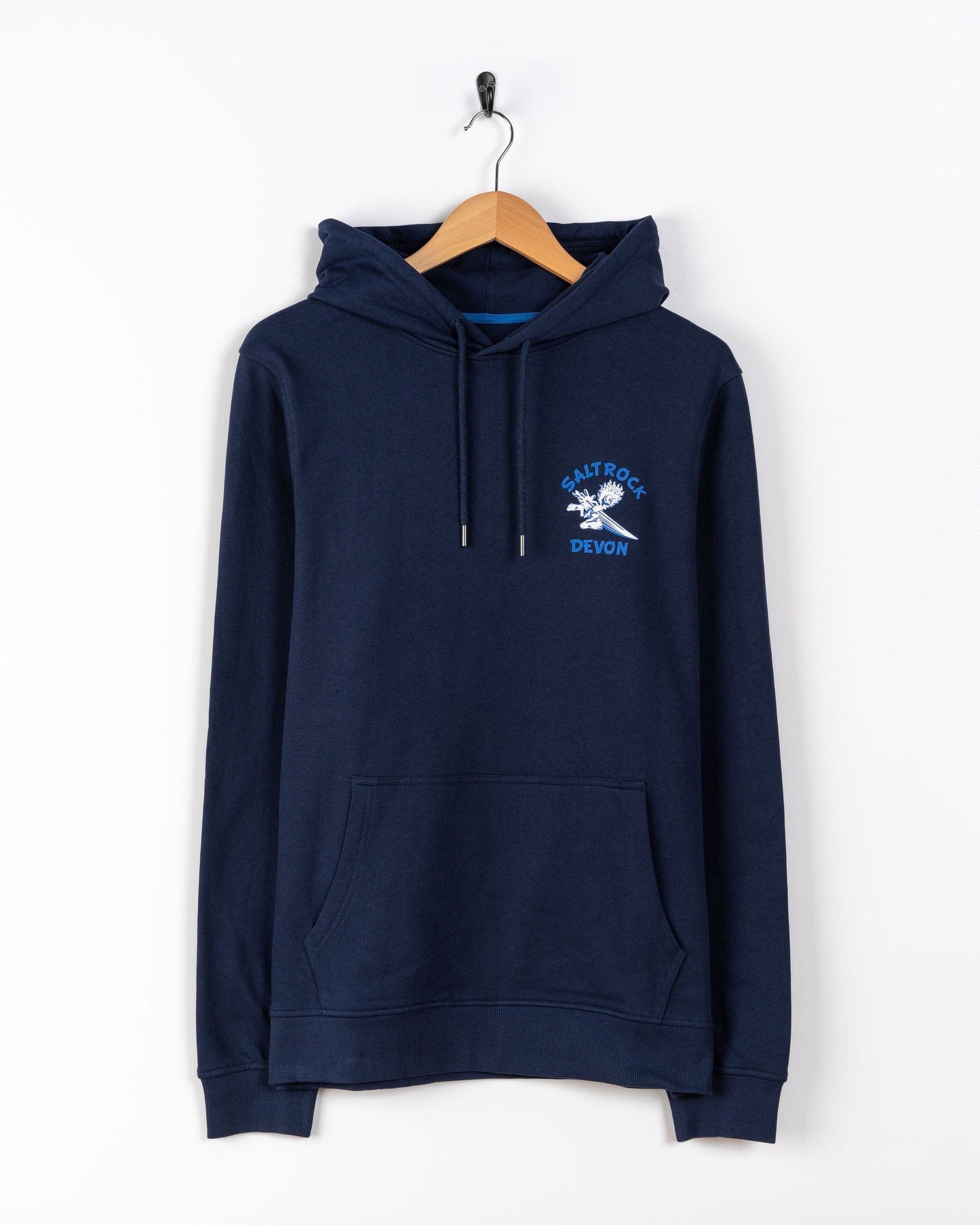 Wave Rider Devon -  Mens Pop Hoodie - Blue