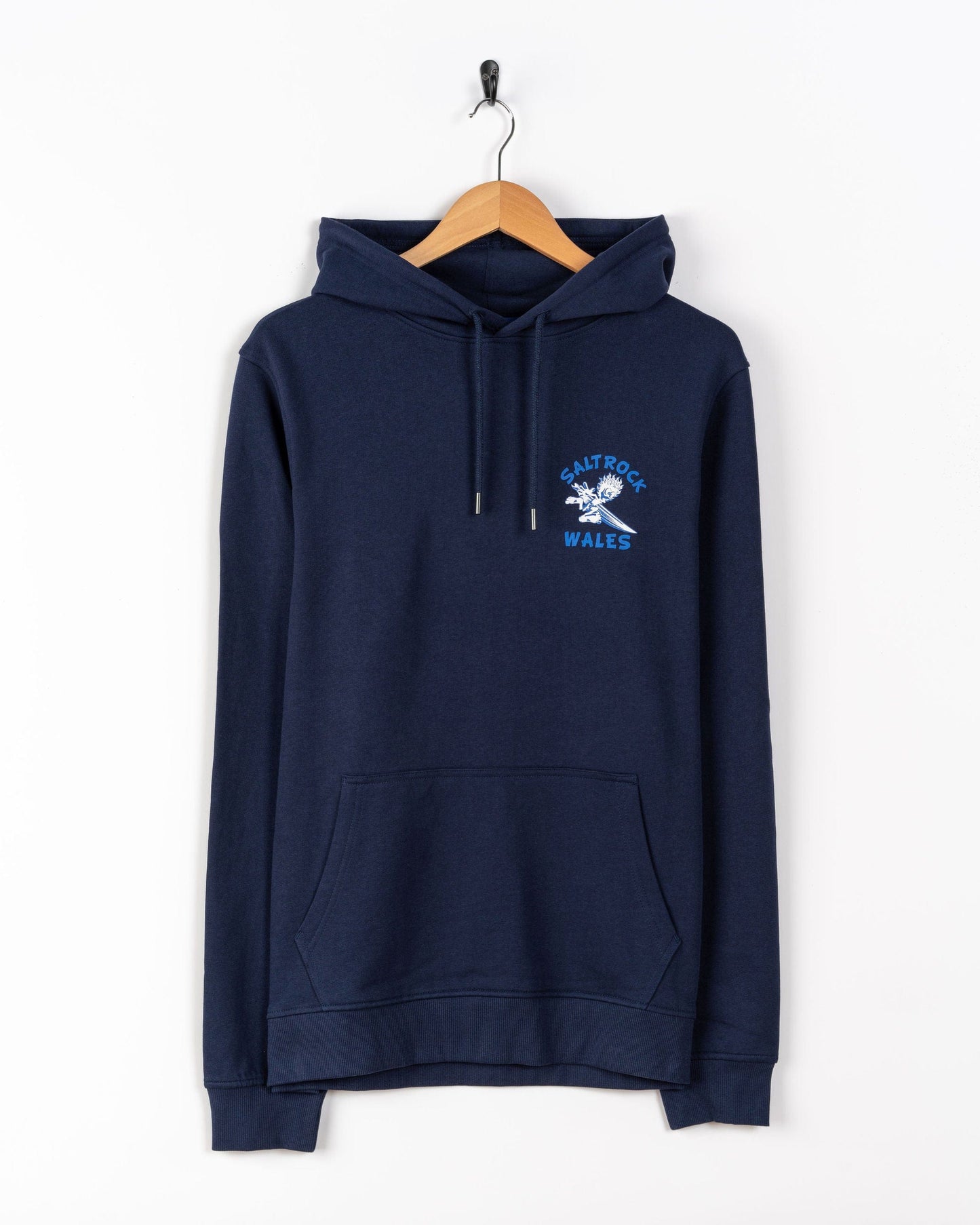 Wave Rider Wales -  Mens Pop Hoodie - Blue