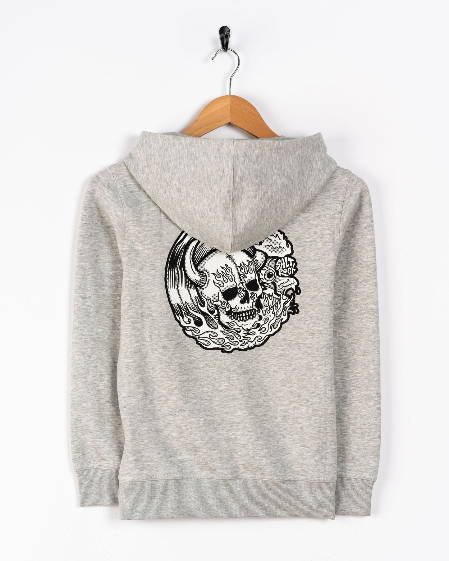 Fire Water - Kids Zip Hoodie - Grey