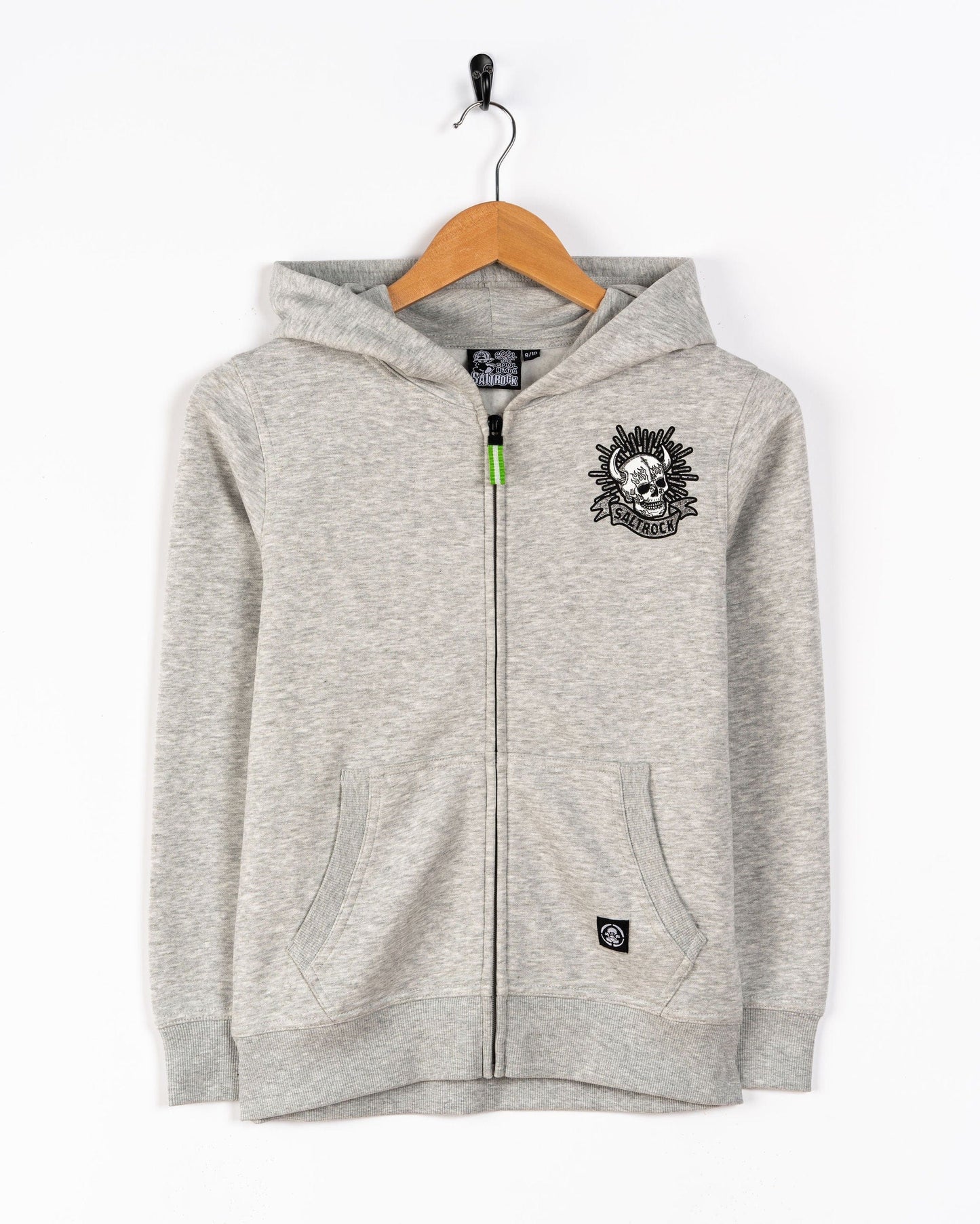 Fire Water - Kids Zip Hoodie - Grey