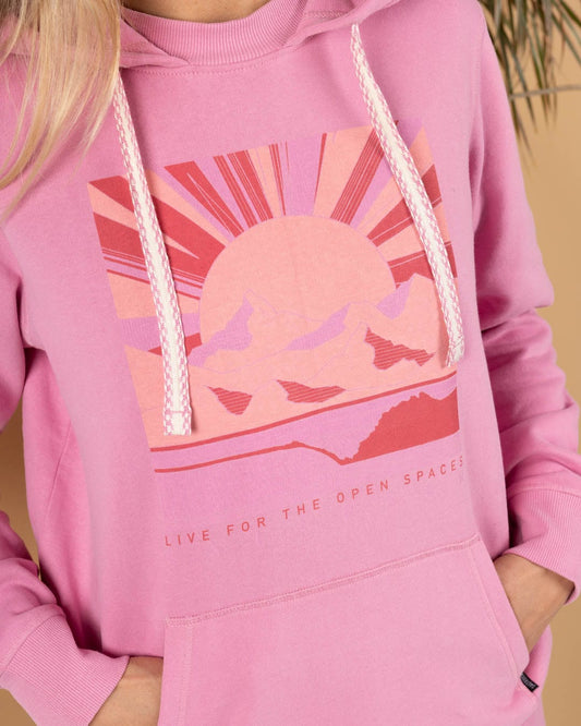 Open Spaces - Womens Pop Hoodie - Pink