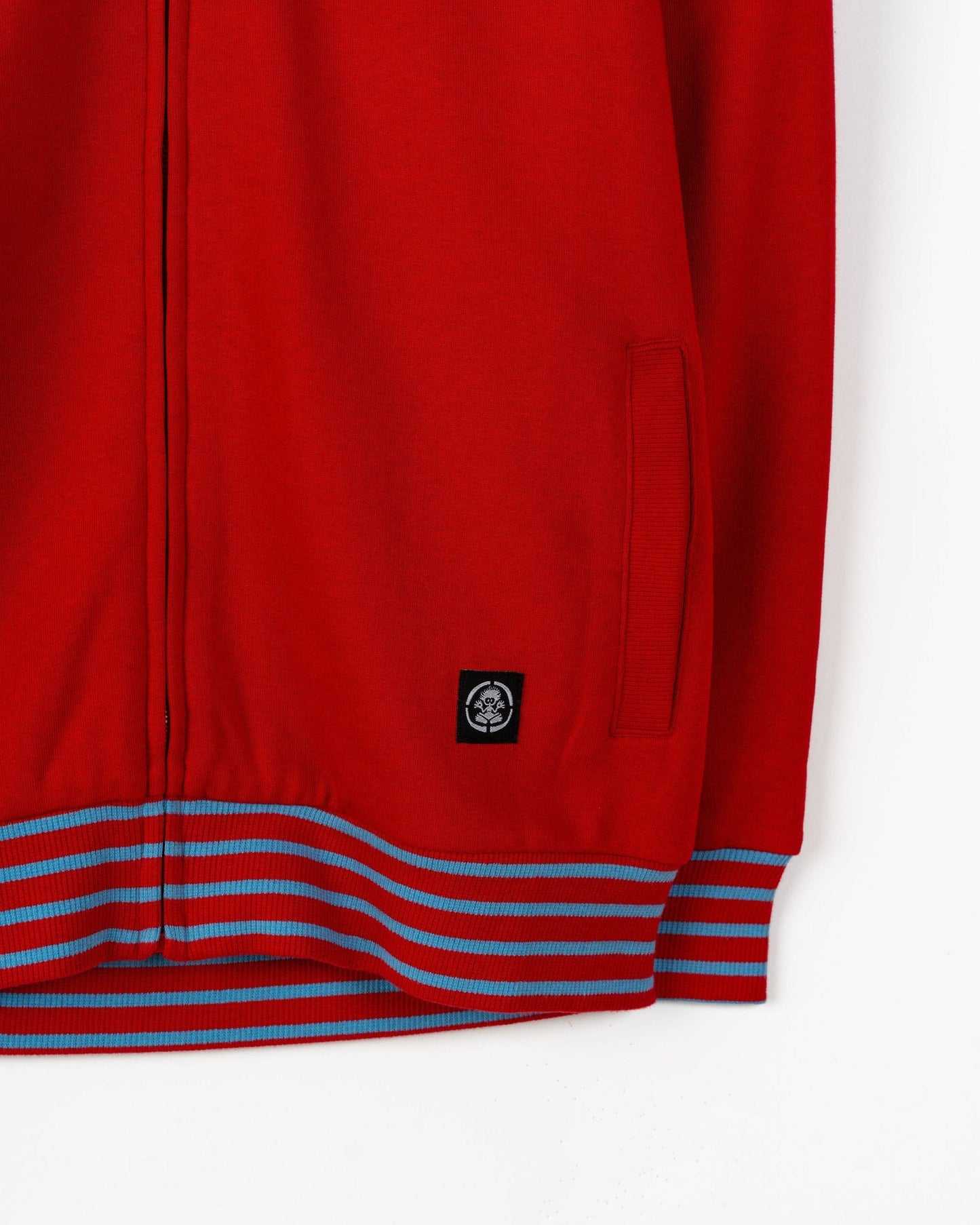 Wave Stripe -Borg Lined Hood - Red