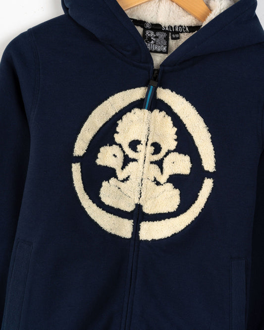 Chenille Tok - Kids Borg Lined Hoodie - Blue