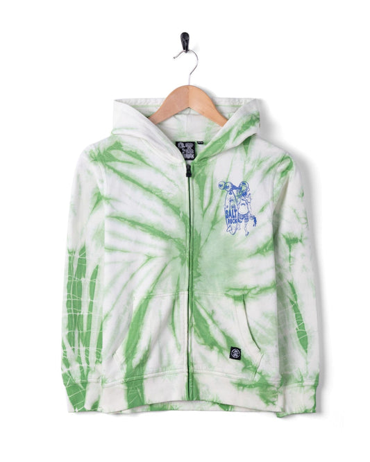 Dawn Ready - Kids Tie Dye Zip Hood - Light Green