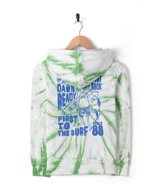 Dawn Ready - Kids Tie Dye Zip Hood - Light Green