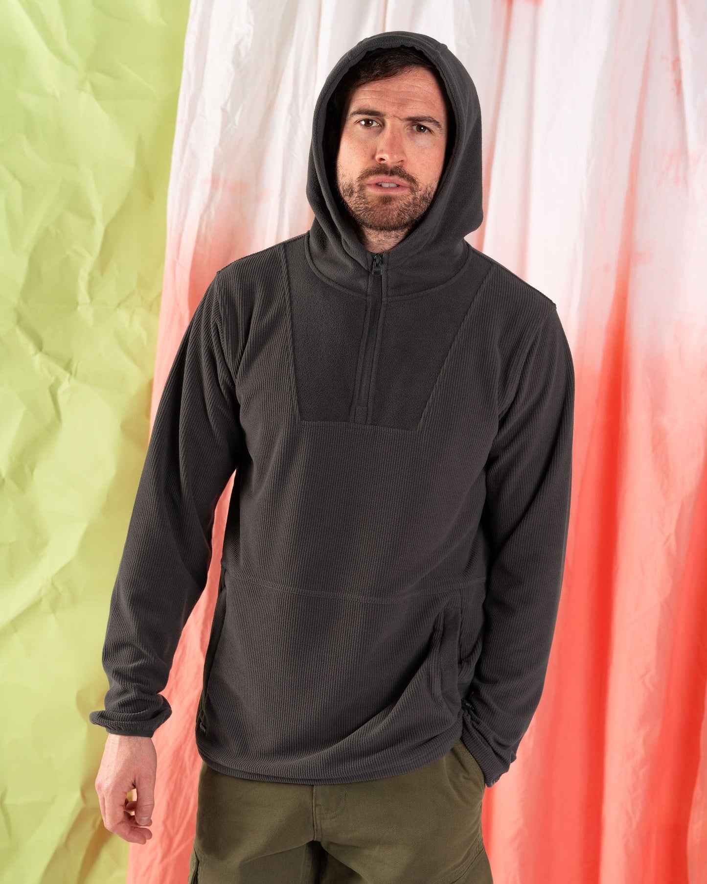 Penhale - Mens 1/4 Neck Fleece - Dark Grey