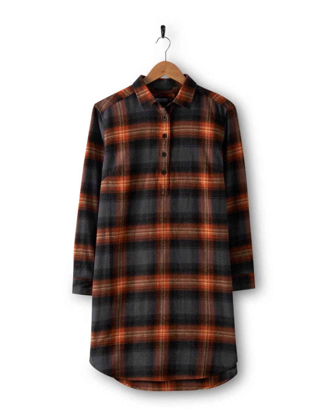 Imogen Womens Flannel Shirt Dress Orange