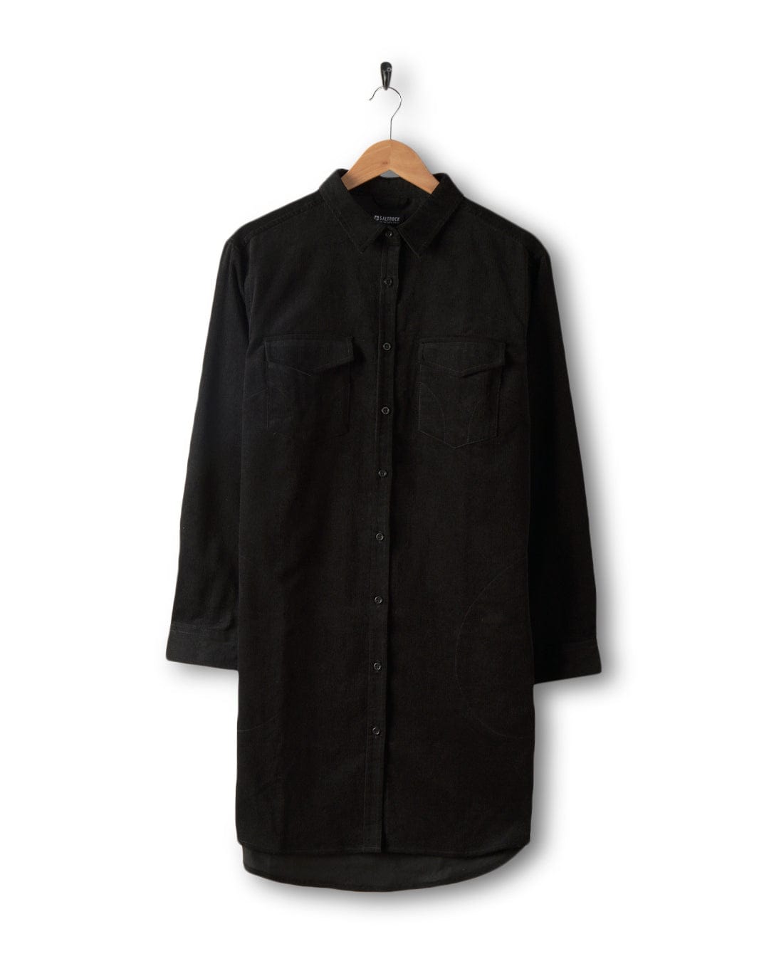 Iris - Womens Cord Shirt Dress - Black