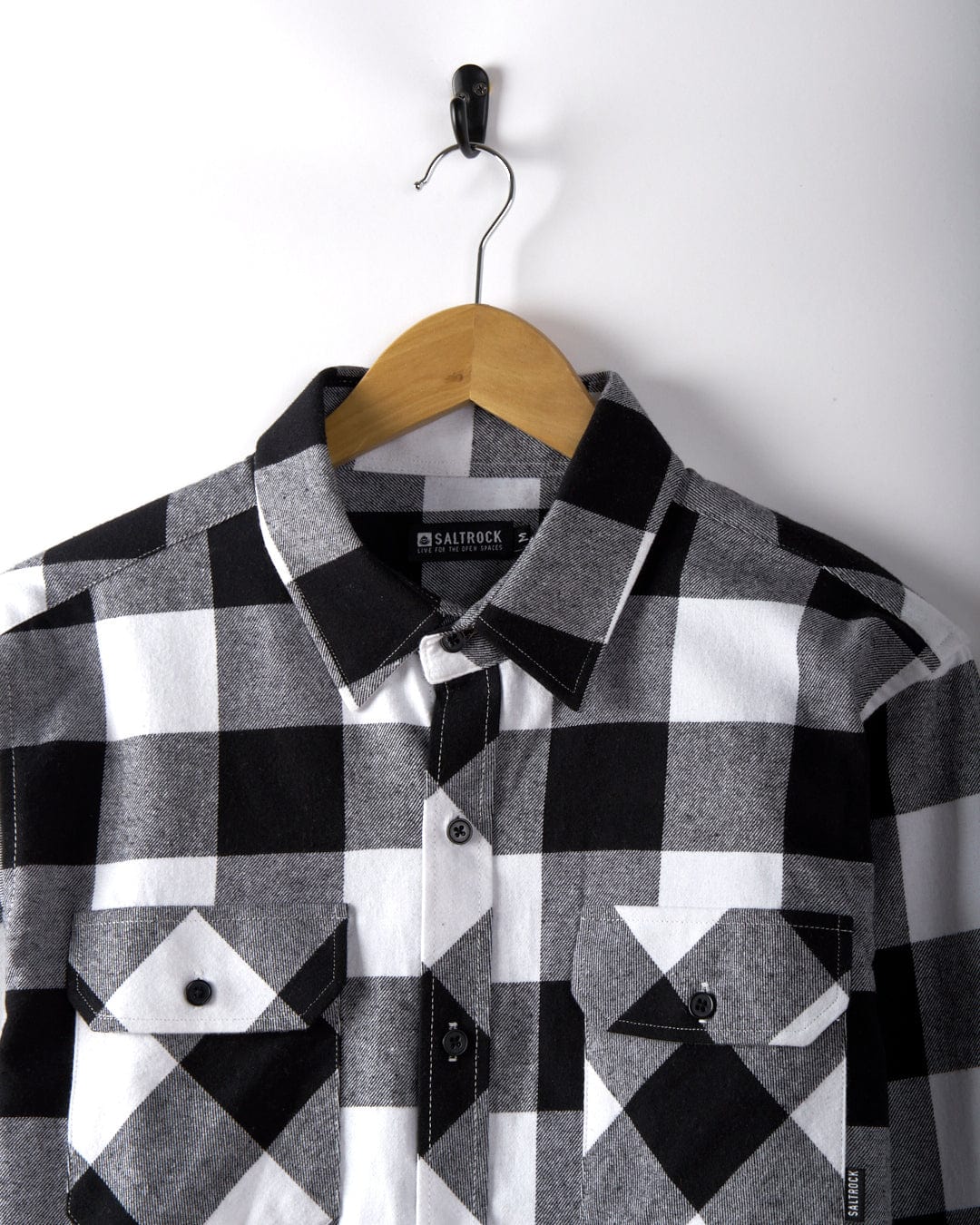 Jak - Mens Flannel Shirt - Black/White