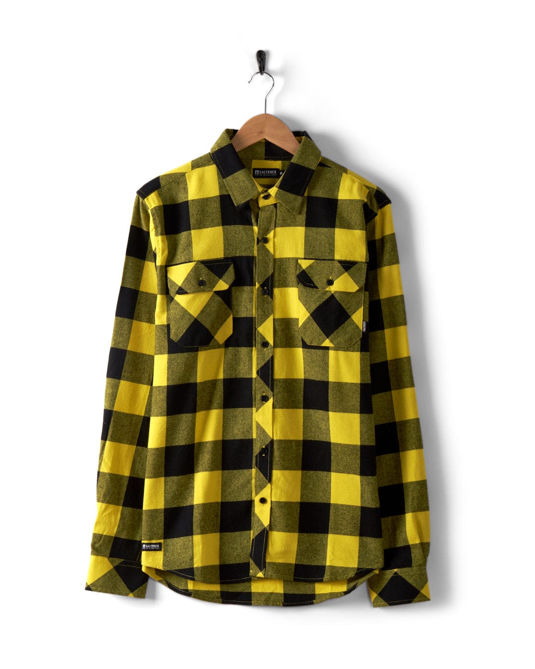 Jak - Mens Flannel Shirt - Black/Yellow