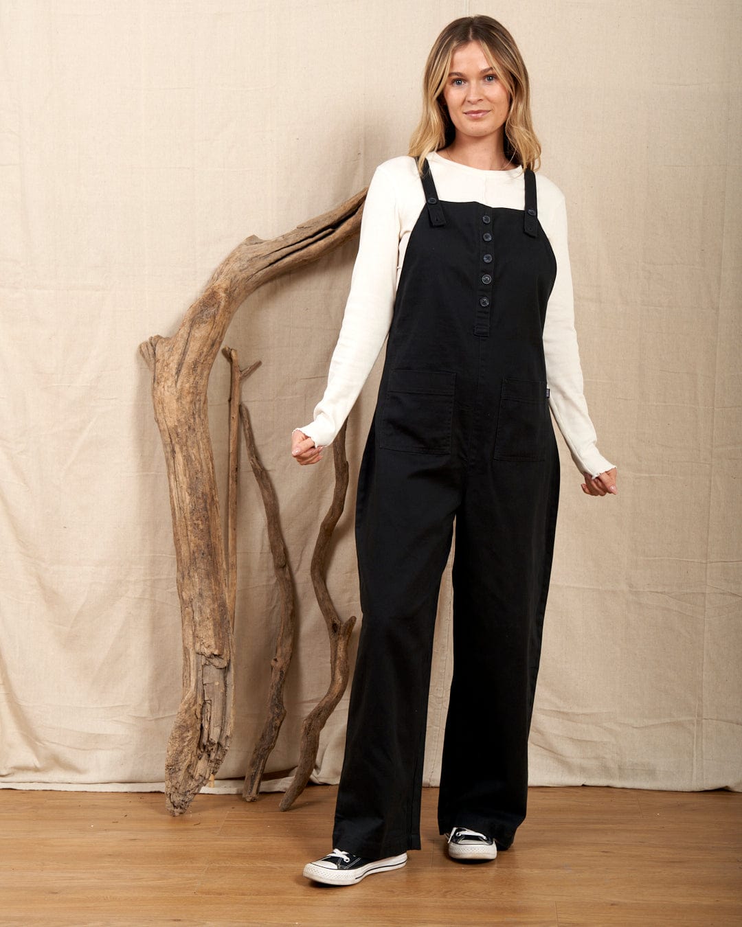 Jenna - Womens Dungarees - Black