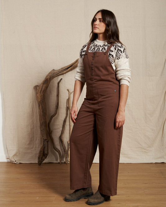 Jenna - Womens Dungarees - Brown