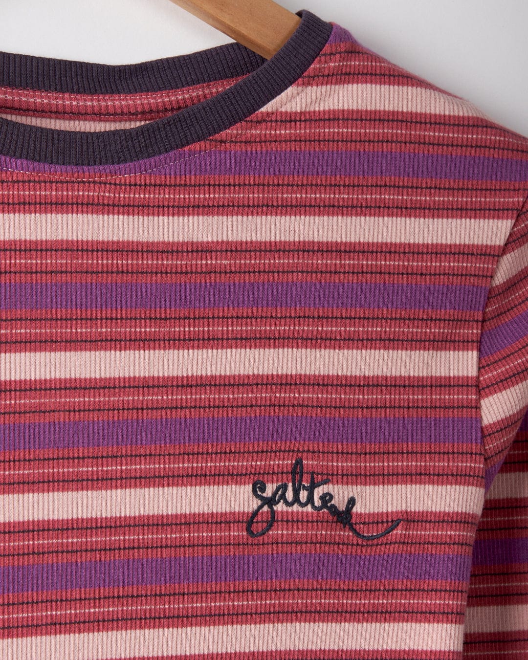 Lanie - Womens Long Sleeve Top - Pink Stripe