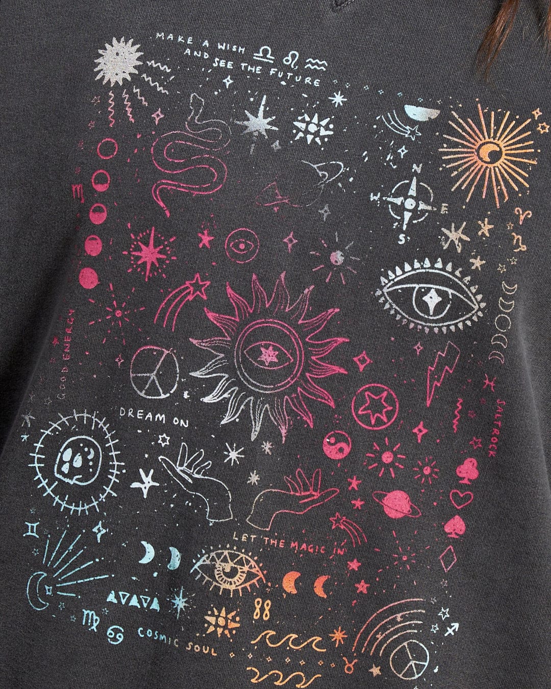 Let The Magic In - Womens Oversized Sweat - Washed Grey