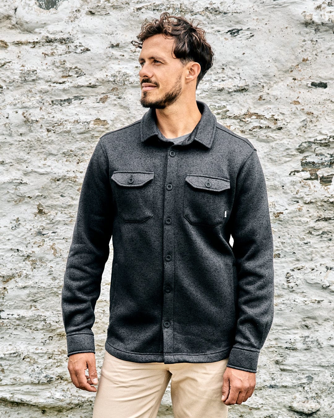 Levick - Mens Recycled Overshirt - Dark Grey