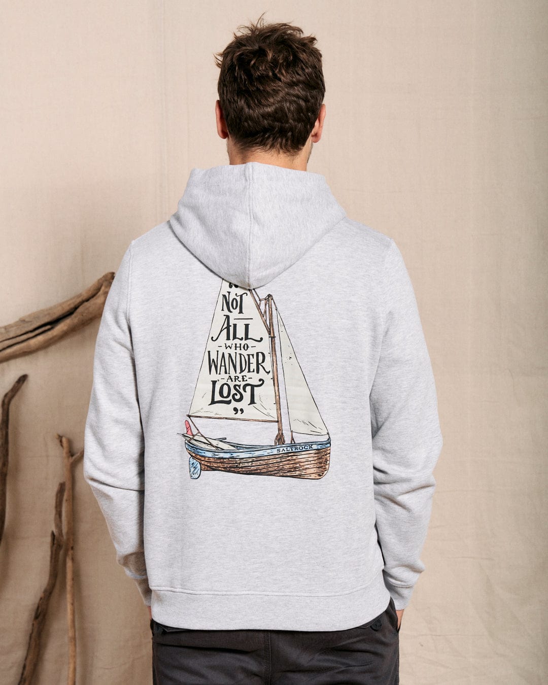 Lost Ships - Mens Pop Hood - Grey