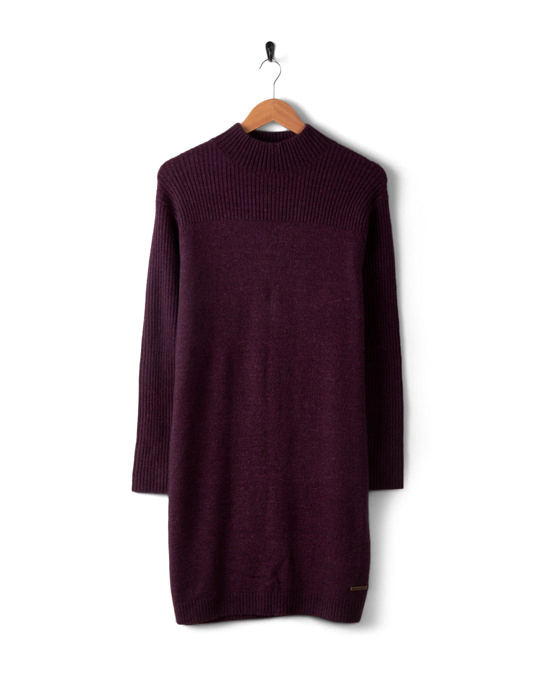 Lyra - Womens Knitted Dress - Burgundy