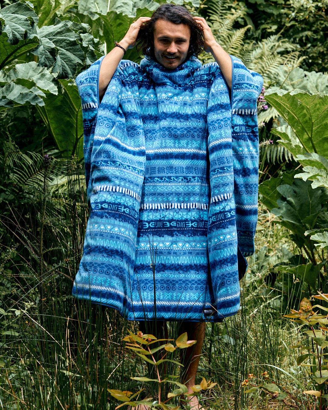 Marks - Unisex Recycled Reversible Poncho - Blue