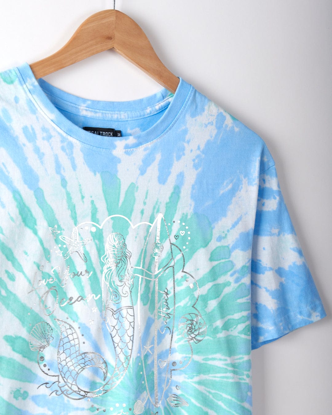 Mermaid Surf - Womens Tie Dye T-Shirt - Turquoise