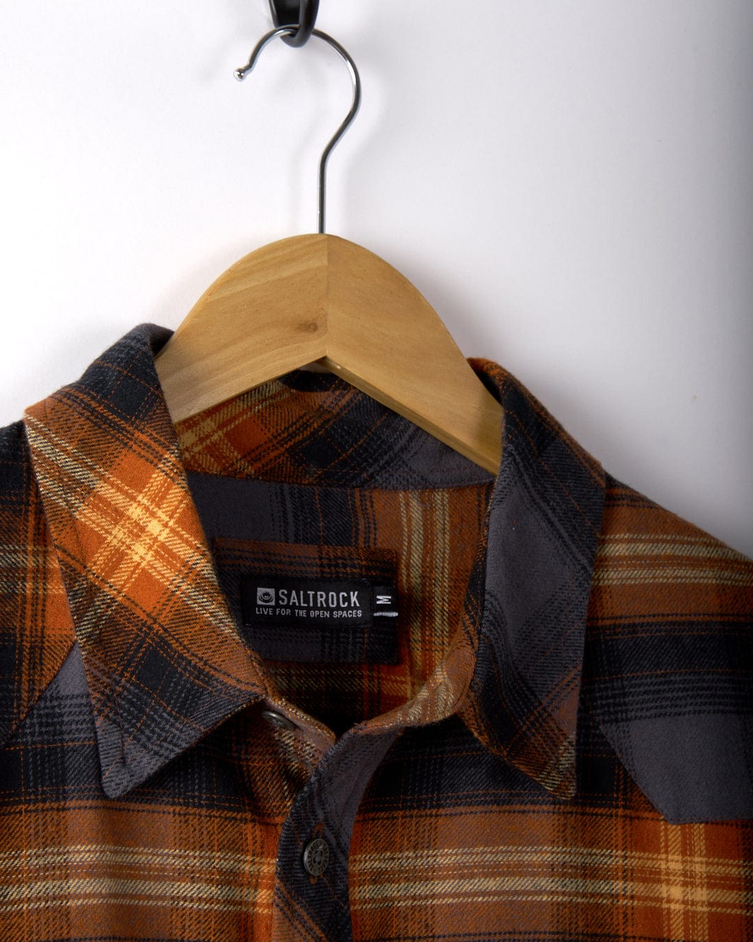 Miles - Mens Check Flannel Shirt - Orange