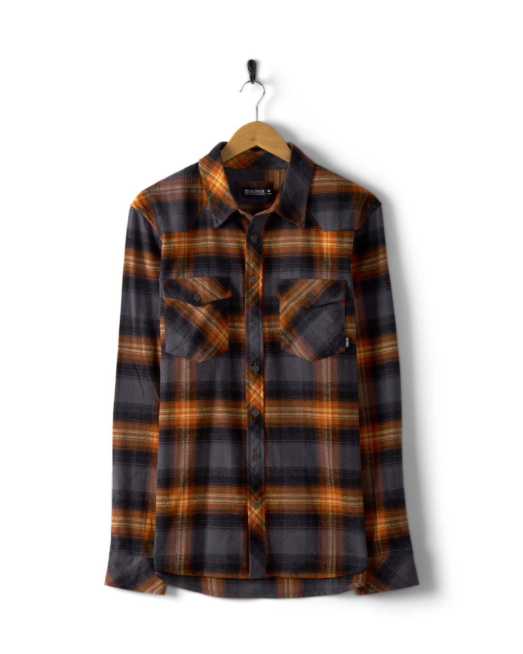 Miles - Mens Check Flannel Shirt - Orange