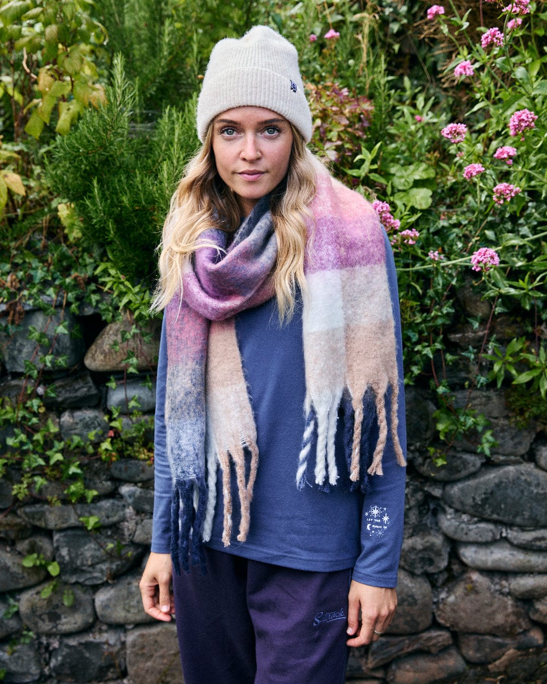 Harvest - Oversized Scarf - Blue/Purple Multi