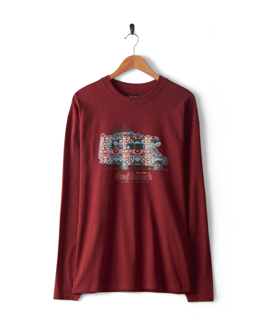 Motorhome Mens Long Sleeve T-Shirt - Burgundy