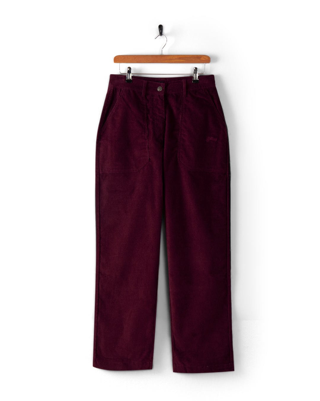 Ogden Cord - Womens Straight Leg Cord Trousers - Burgundy