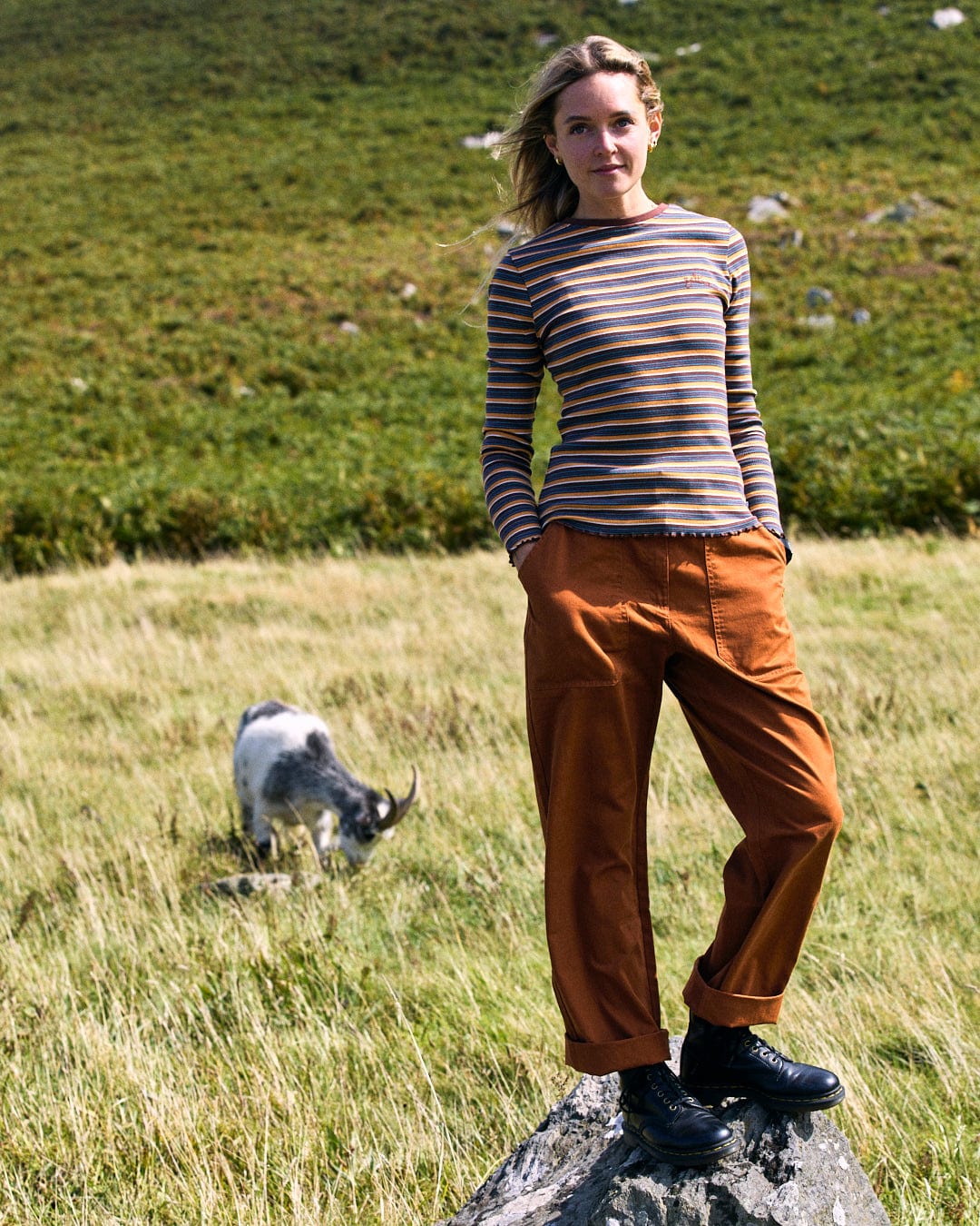 Ogden - Womens Straight Leg Trousers - Burnt Orange