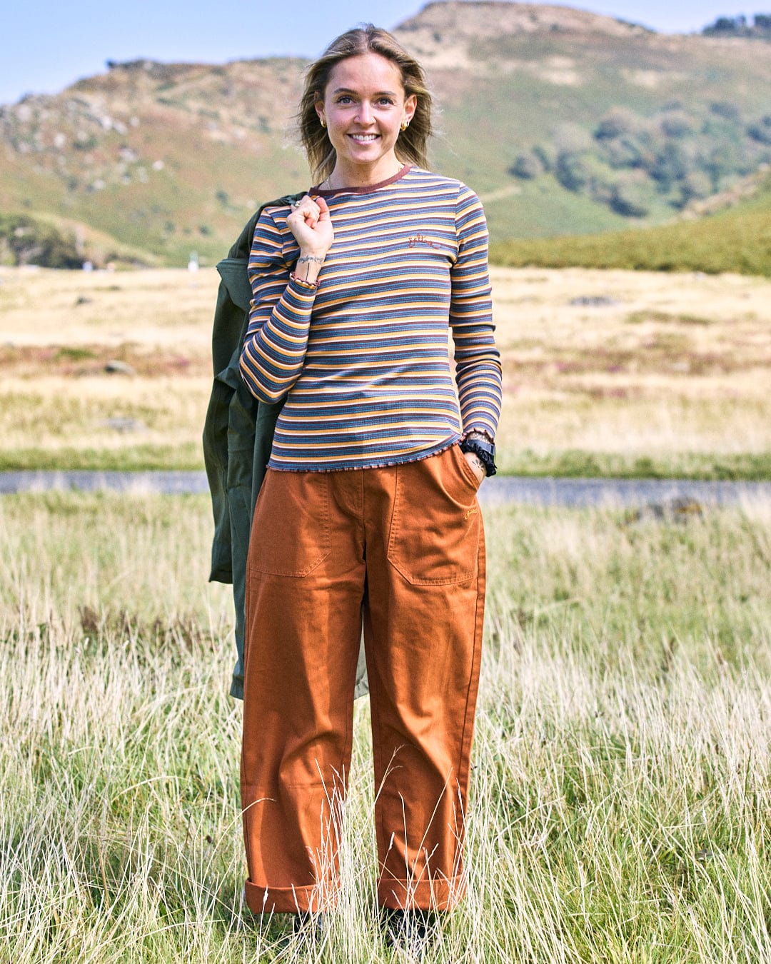 Ogden - Womens Straight Leg Trousers - Burnt Orange