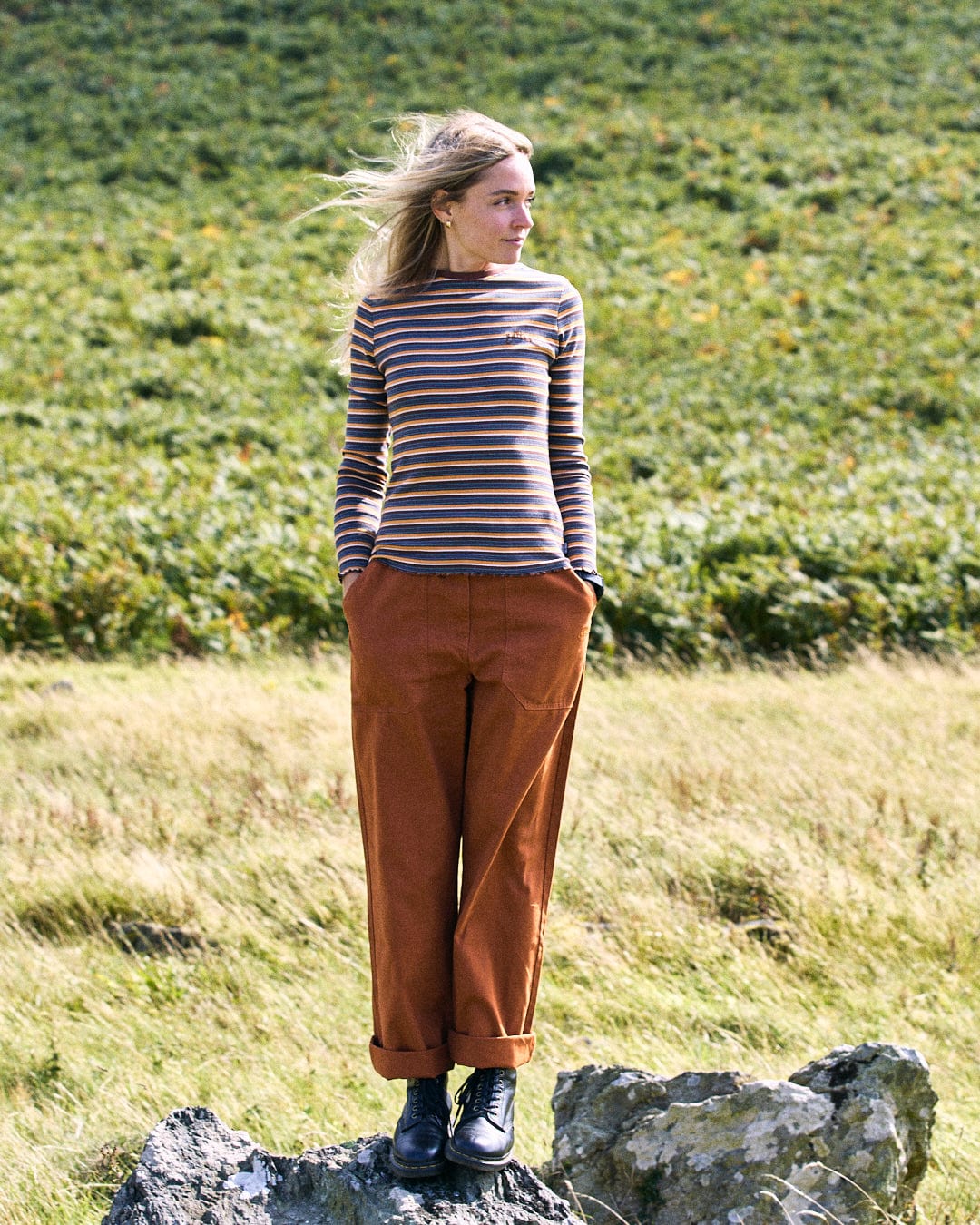 Ogden - Womens Straight Leg Trousers - Burnt Orange