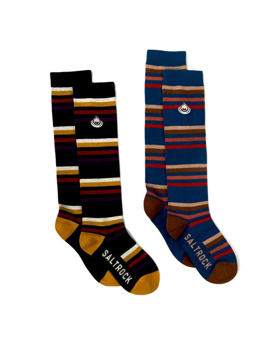 2 Pack Ok Stripe Socks - Multi