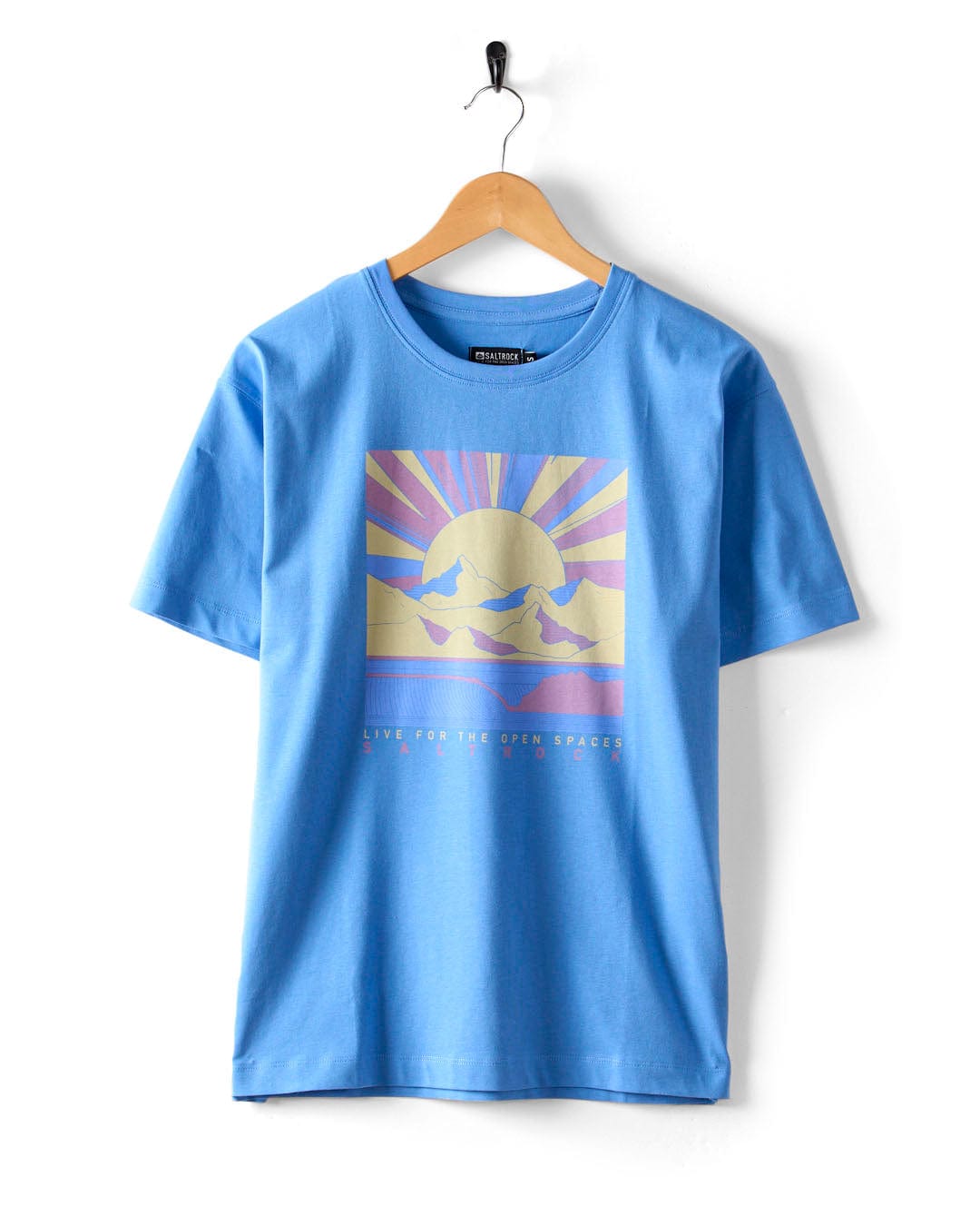 Open Spaces - Womens Oversized Short Sleeve T-Shirt - Blue