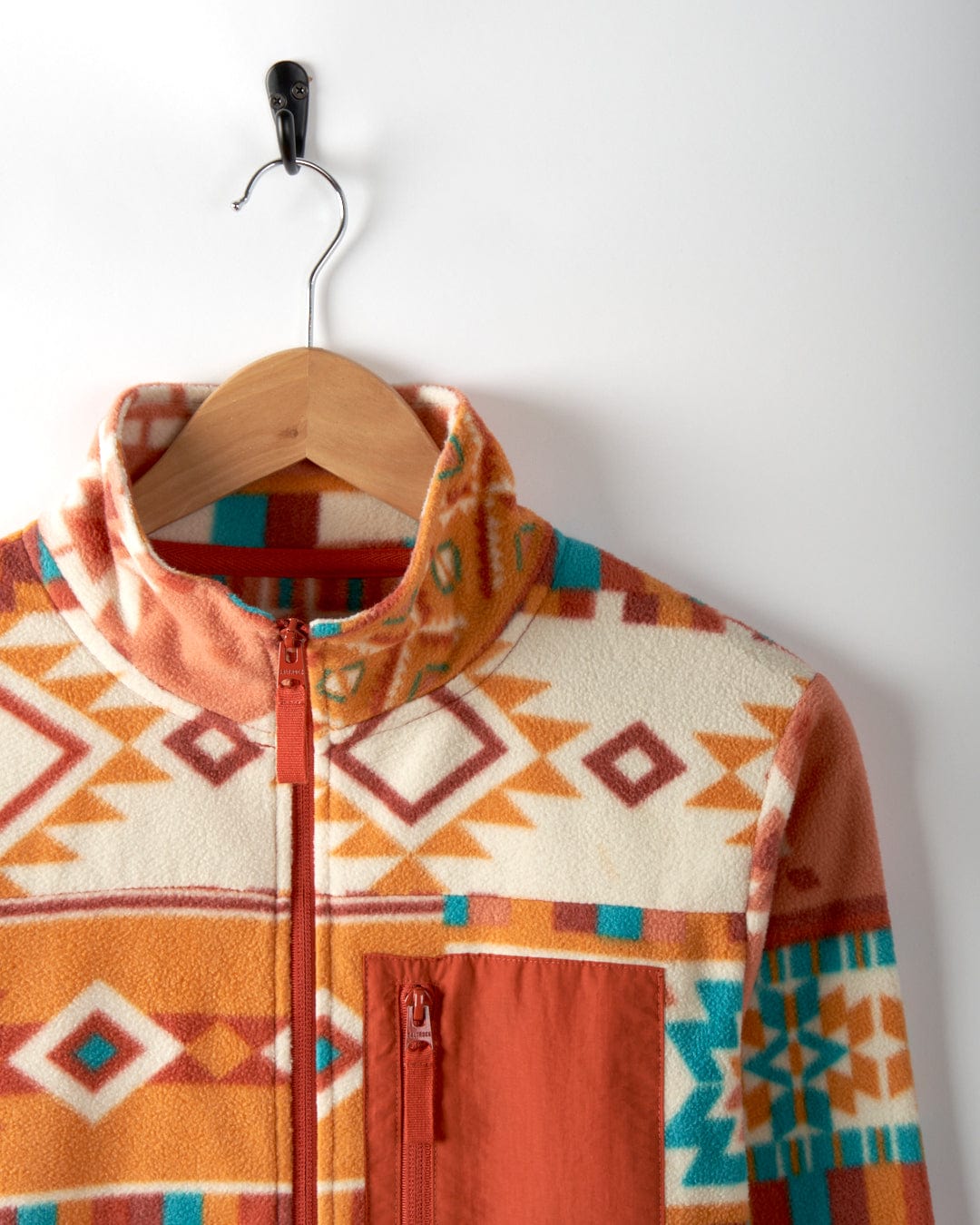 Patchwork Ava - Womens Recycled Microfibre Fleece - Orange