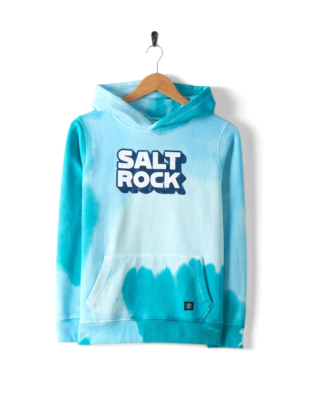 Porthcurno - Kids Tie Dye Pop Hoodie - Blue