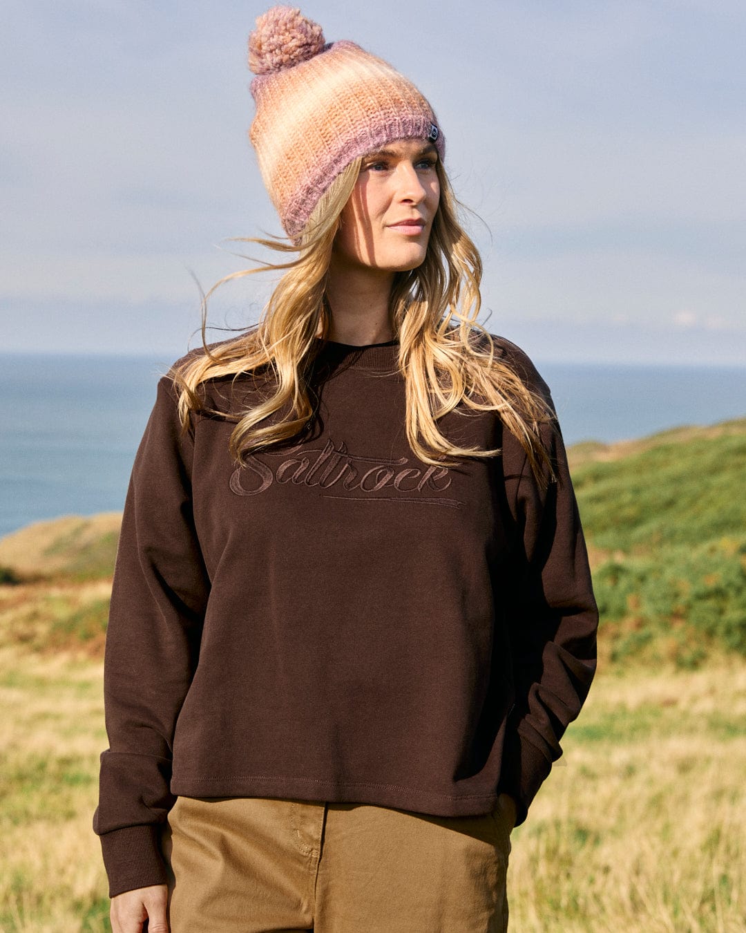 Premium Trademark - Womens Boxy Sweat - Brown