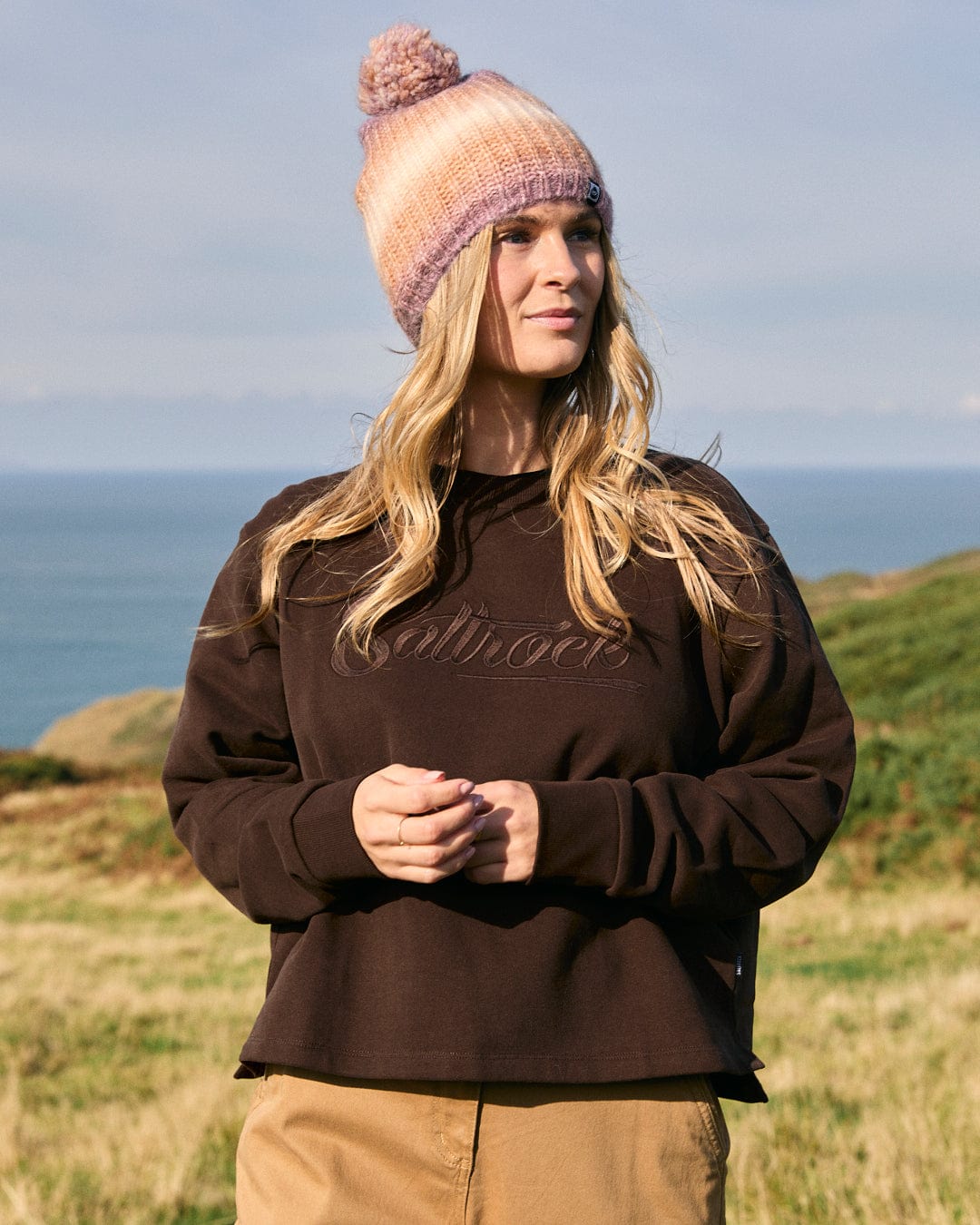 Premium Trademark - Womens Boxy Sweat - Brown