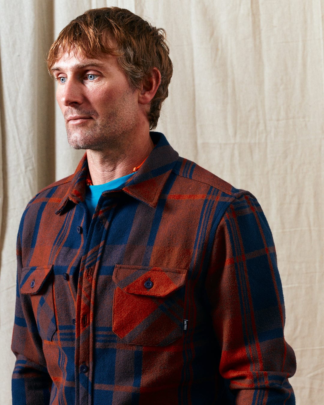 Preston - Mens Flannel Shirt - Blue