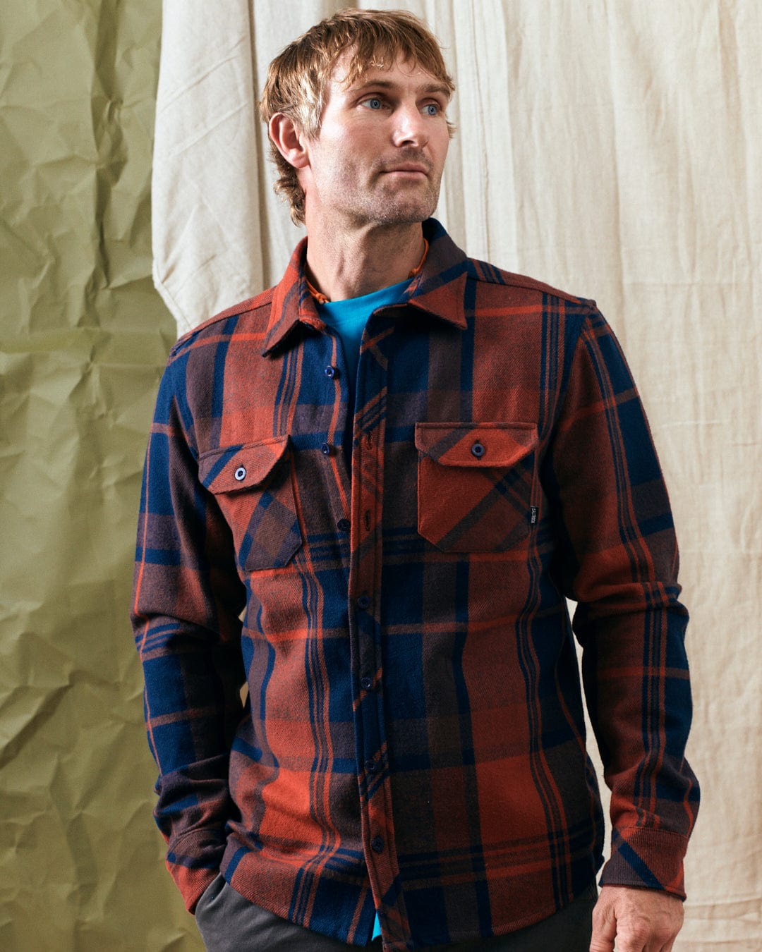 Preston - Mens Flannel Shirt - Blue